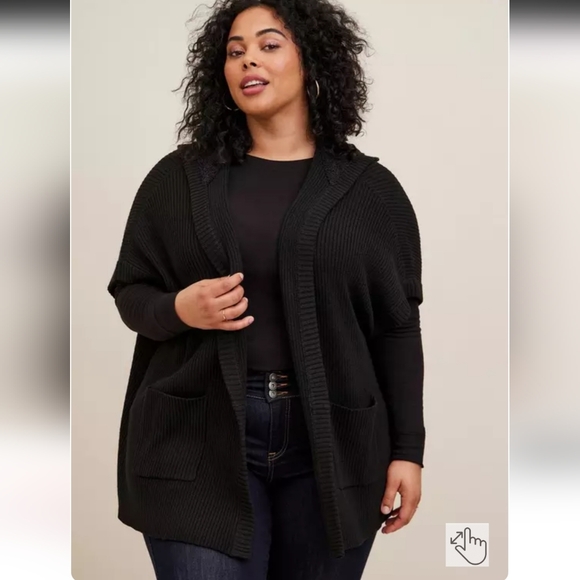 torrid Sweaters - NWT Torrid Ultra Soft Ribbed Kimono Oversized Hooded Sweater Sz 00-3X CL-3170